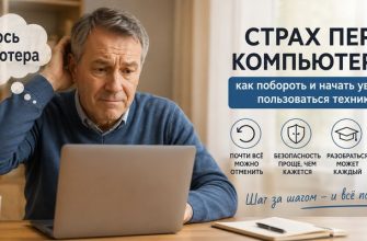 Мужчина за ноутбуком думает «боюсь компьютера» — как перестать бояться техники